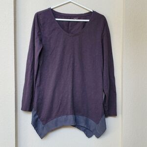 Garnet Hill L/S Asymmetrical Hem.  Size M